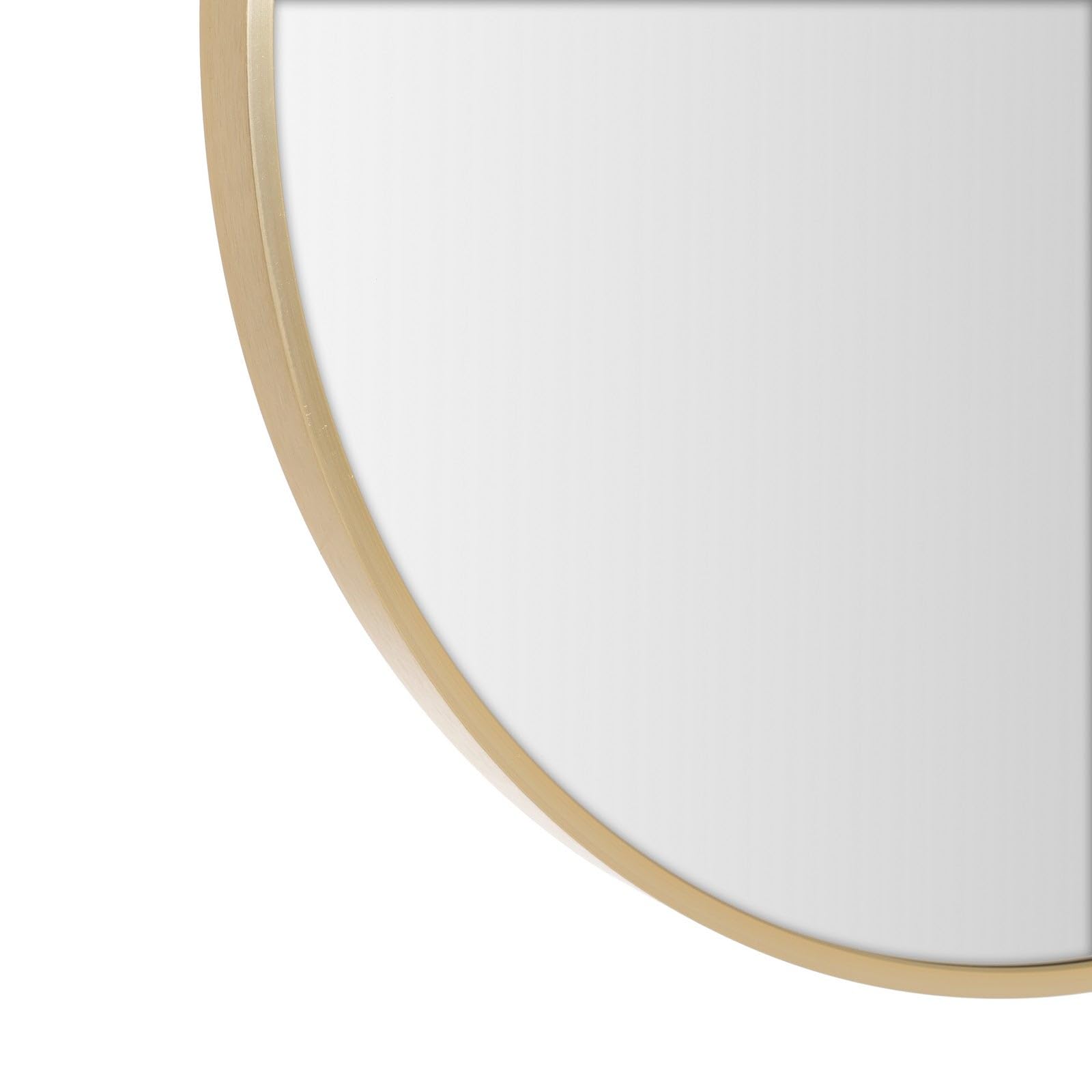 Espejo de Pared Redondo 60 cm Marco Aluminio Dorado LOLAhome Colgador Moderno