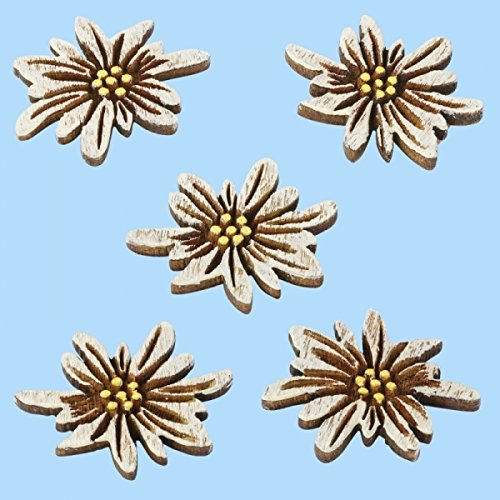 10er Pack Streudeko Edelweiss aus Holz Cover