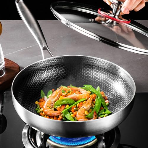 Wok de acero inoxidable sin tapa 30 cm miniatura 2