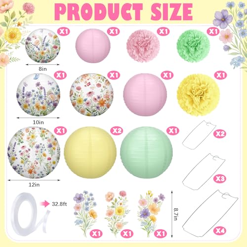 Huquary 15 Pcs Summer Wildflower Party Decorations for Birthday Baby Shower by Huquary - Used condition - Image 3