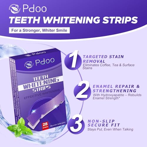 Image of Purple Teeth Whitening Strips - 28 Teeth Whitener Strips (14 Uses) | Purple Color-Correcting Gel Technology | Teeth Whitening Kit for Sensitive Teeth | Enamel Safe, Peroxide-Free for a Brighter Smile
