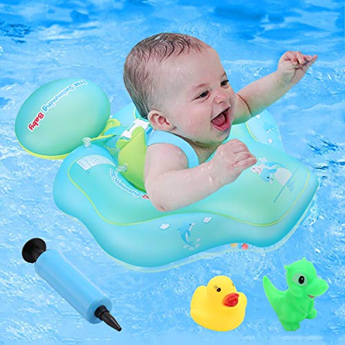 Baby Pool Float -Inflatable Swimming Pool Floats Ring with Swim Buoy Swimming Trainer