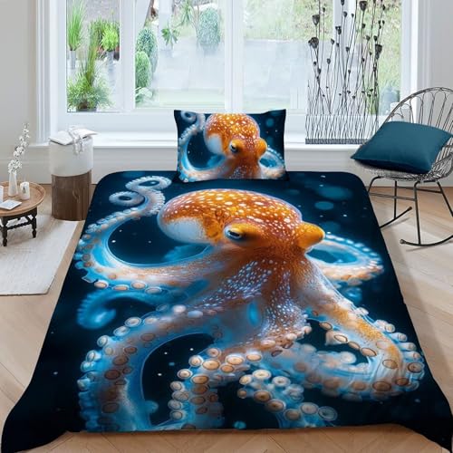 Housse de couette 135x200cm microfibre toucher doux à motif imprimé 3D - 3
