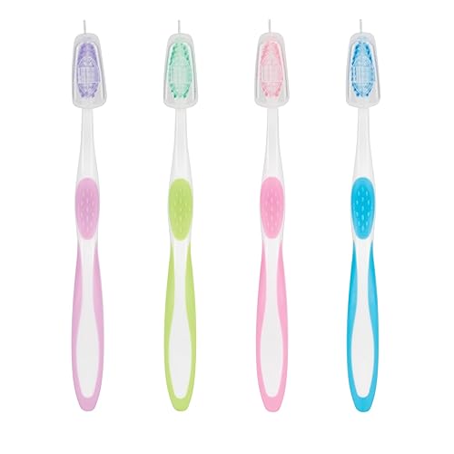 Miniatura 4 de SmileGoods - Cepillo de dientes A425, 42 mechones de cerdas suaves de ortodoncia, 72 cepillos de dientes prémium empaquetados individualmente con