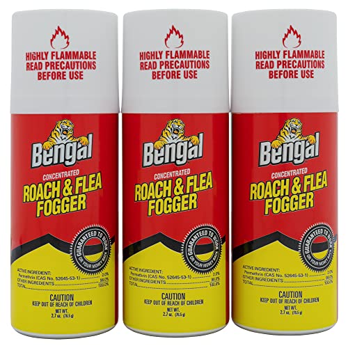 Bengal Concentrated Roach and Flea Killer Fogger, Odorless MessFree