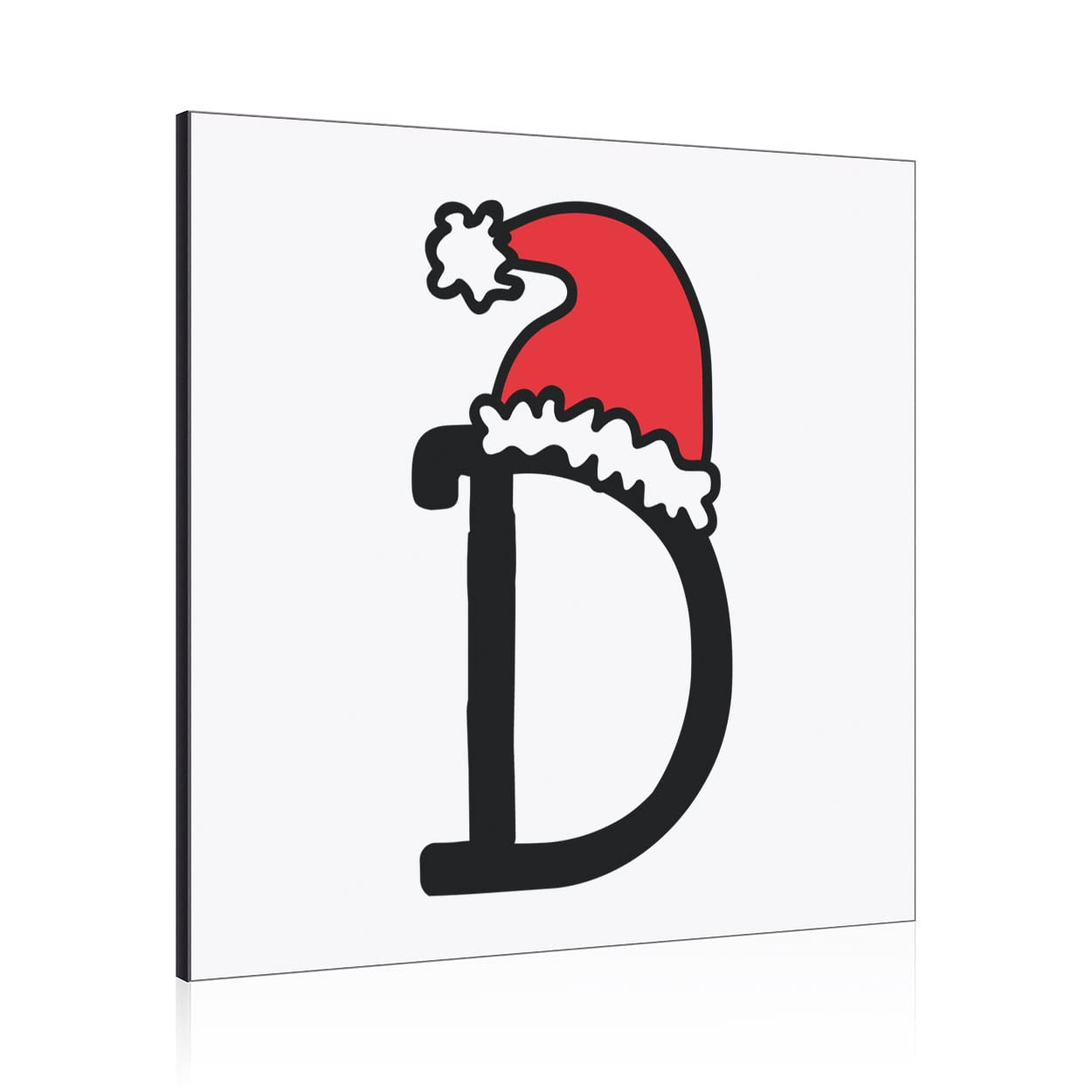 Lettera D Natale cappello parete arte pannello foto cornice