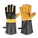 Produktbild JIE KE Leder Forge Welding Gloves Heat/Fire Resistant, Mitts für Grill/Topflappen/WIG-Schweißer/MIG/Herd/Kamin/BBQ/Tierhandschuh mit 36 cm extra langer Hülse