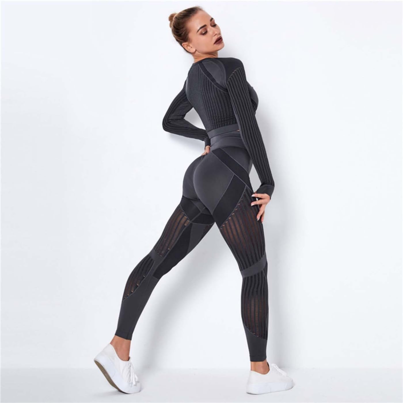 MEIION Leggings da donna a vita alta, pantaloni a compressione, per sport e palestra