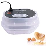 Smartxchoices Digital Mini Egg Incubator 9-12 Eggs with Fully Automatic Turning Humidity Control Poultry Hatcher for Chickens Ducks Goose Birds