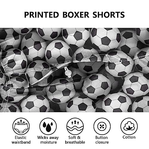 Jhkku Soccer Men's Novelty Boxer Shorts, Soft Cotton Woven Boxer Shorts With Button Fly S #TOP5