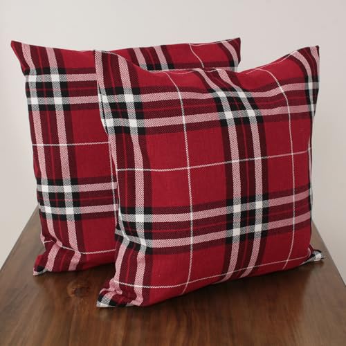 Hans-Textil-Shop Premium Kissenbezug Streifen Karo Kalis - Gestreift, Kariert, Kissen, Kissenhülle, Kopfkissenbezug, Sofakissen, Couchkissen, Dekokissen, Zierkissen, Deko, Sofa (Rot, 40 x 40 cm) – Bild 7