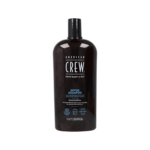 American Crew Champú desintoxicante para hombres, de origen natural, fórmula vegana, fragancia de menta cítrica, 33.8 onzas líquidas