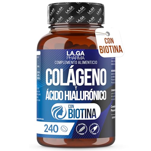 Colágeno Hidrolizado con Ácido Hialurónico y Biotina para Cabello, Piel y Uñas. 240 Comprimidos. Colágeno Marino Puro 2000 mg con Vitamina C, Zinc y Coenzima Q10. Anticaída Mujer. Made in Italy No OGM