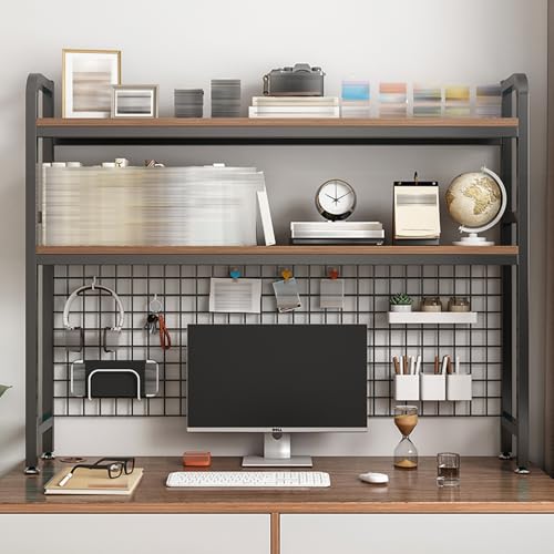 Bureau et bibliothèque en métal 3 niveaux blanc de 55 cm