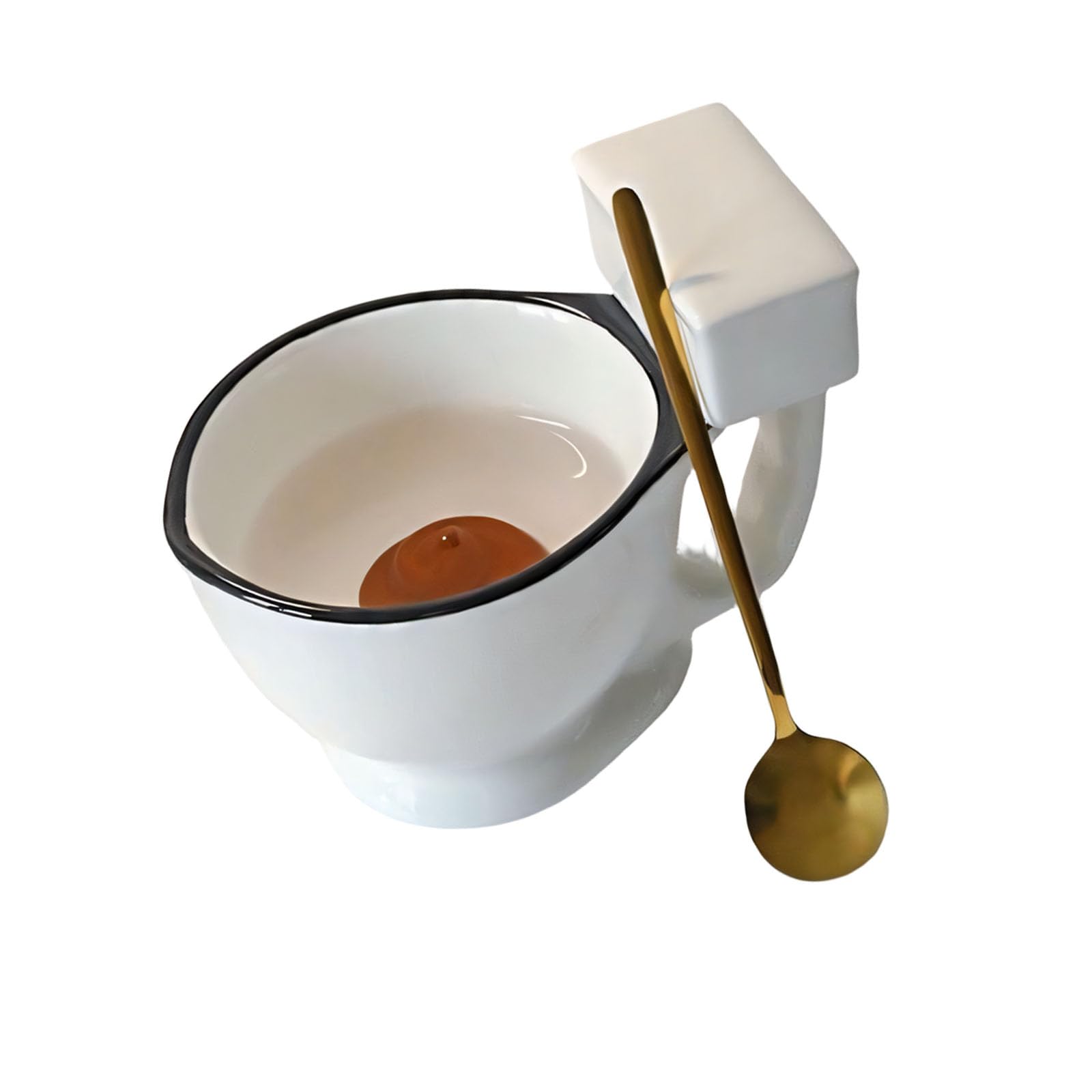 Linvimia Humorous Toilet Look Coffee Cup 8.8Oz Handcrafted Ceramic Mug Great for Joke Presents and Workplace Humor Ceramic Cup