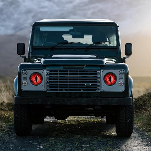 Image of Beast Eyes Headlight Decals Pair, Eyes Decal for Jeep Headlights, Round Headlight Decal,3D Stereo Eyes Headlight Decal Stickers, Funny Decals for Truck Car Body Window Bumper Decoration (#01)