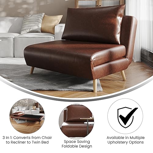 Sillón plegable cómodo marrón miniatura 5