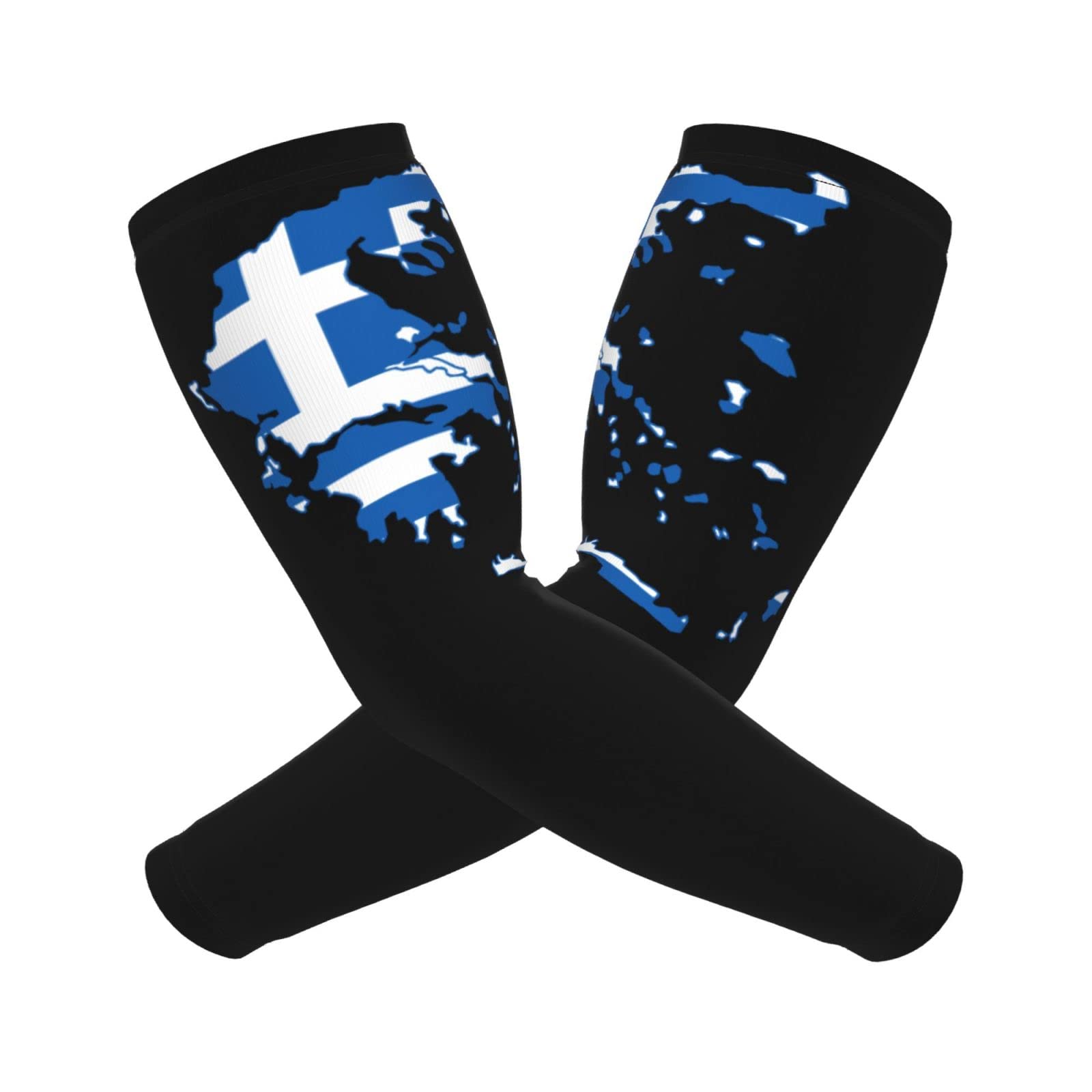 CUTEDWARF Greek Flag Map Sun Protection Arm Long Sleeve Protector Unisex Outdoor Sports Protective Sleeve Guard