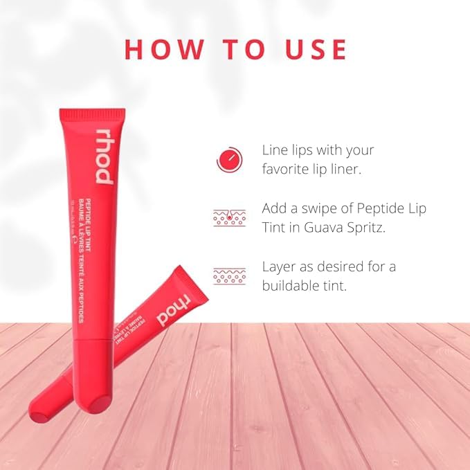 Image of Peptide Lip Tint | Hydrating Tinted Lip Balm | Buildable, Creamy Color & Lip Care | Moisturising | Non-Sticky | Soft & Smooth Lips (Guava Spritz)