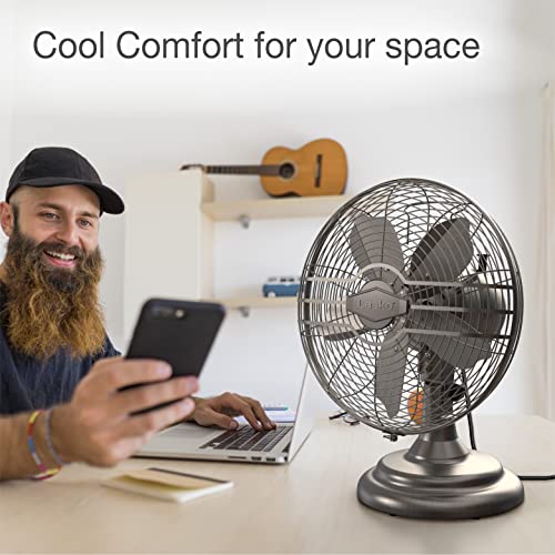 Lasko Oscillating Table Top Fan, Portable, 3 Quiet Speeds, For Bedroom, Kitchen And Office, 17", Bronze, R12210 #TOP3