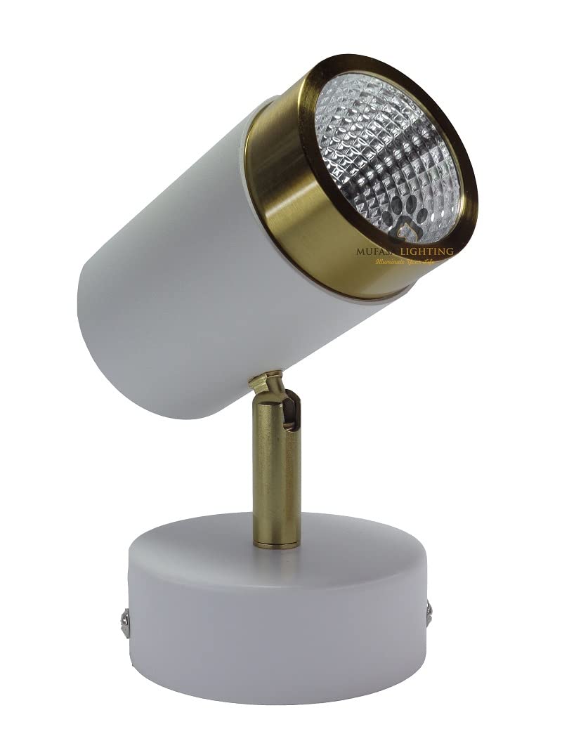 Mufasa 9 Watts White Gold Finish LED Spotlight Focus Light Bedroom Reading Display Wall Light (Warm White) (B09Y61GKZ4) Amazon Price History, Amazon Price Tracker