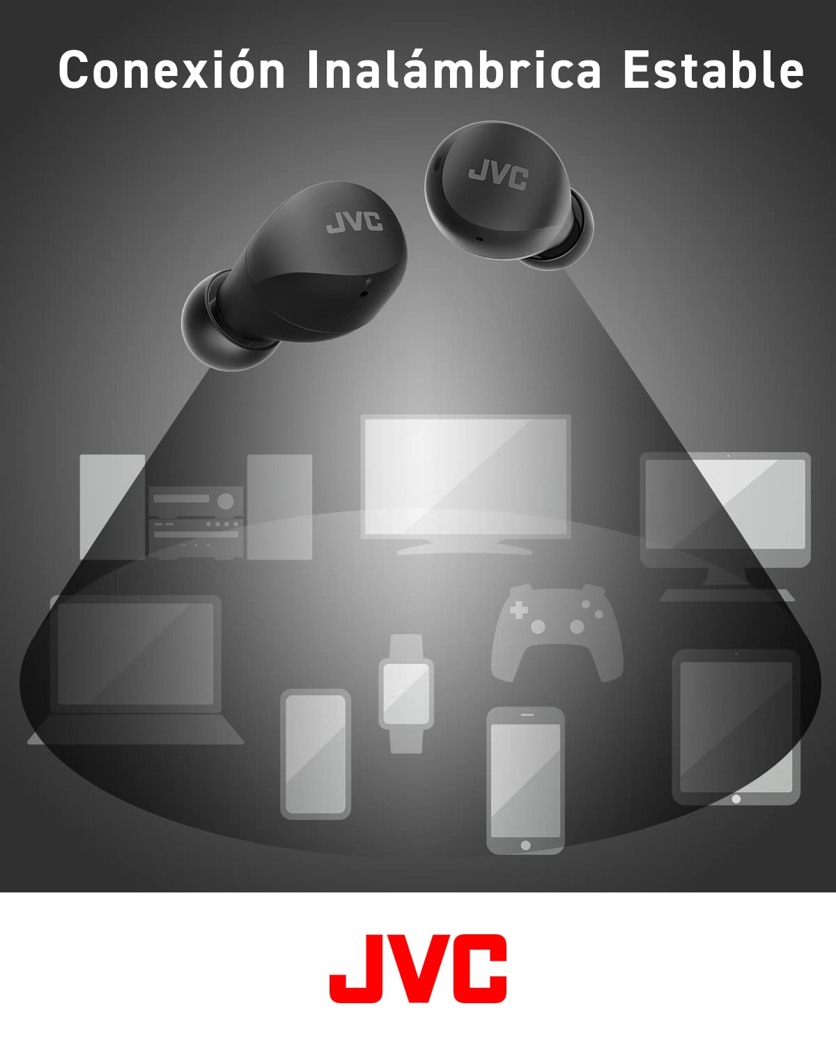 JVC Auriculares inalámbricos Gumy Mini - Bluetooth (5.1) Pequeños y Ligeros, con 3 Modos de Sonido, Resistencia al Agua (IPX4) y 23H de Batería. Deportivos y para Casa - HA-Z66T-B, Negro