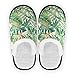YYDSZ Tropische Palme Hausschuhe für Damen Herren Sommer Palmblätter Reise Hausschuhe Faltbare Indoor Plüsch Futter Slip on Haus Hausschuhe Memory Foam Warme Home Sock Schuhe M, mehrfarbig, 36/39 EU