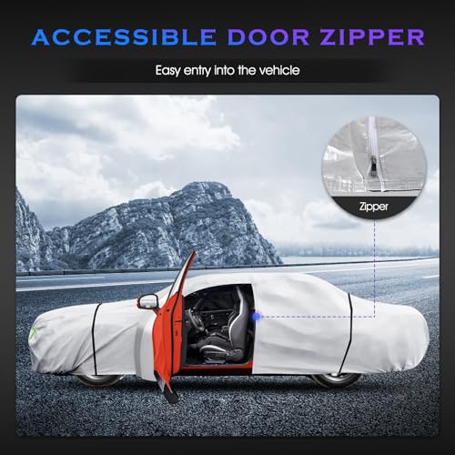Image of Car Cover Custom Fit for Mazda Miata MX-5 1989-2025,6 Layers Truck Cover Waterproof All Weather for Automobiles,Outdoor Full Exterior Cover,Rain, Sun, Wind Protection,Silver
