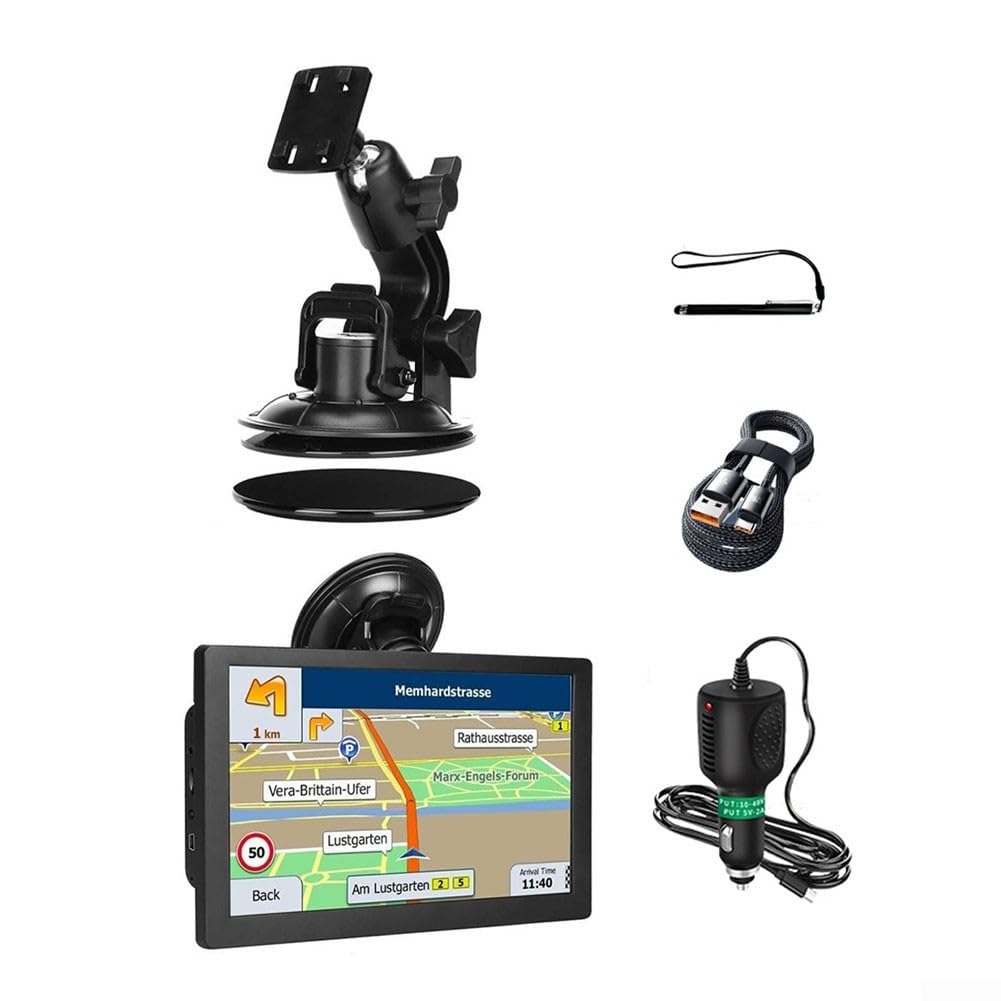 Navigateur GPS de 9 pouces, avec cartes européennes 2025, système de navigation hors ligne pour camion, bus, véhicule utilitaire (en Europe)