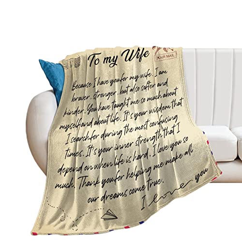 Cadeau épouse couverture flanelle avec message d'amour