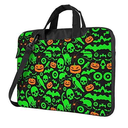 Sac bandoulière ordinateur 14" animaux africains et citrouille verte