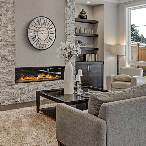 Sorbus Paris Large Wall Clock for Living Room - 24-Inch Oversized Centurian Roman Numeral Style Modern Clock - Wood Metal Decorative Analog Home Decor - Image 2