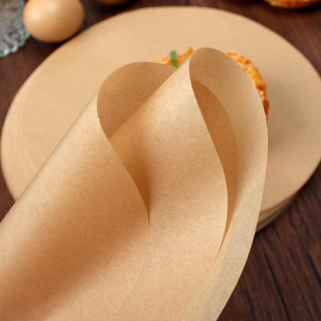 Milageto 5 Paquetes Papel Pergamino Redondo Antiadherente Hojas de Cera para Hornear Discos para Hamburguesa Bases para Pastel Material de Pulpa de Madera, 5 Piezas