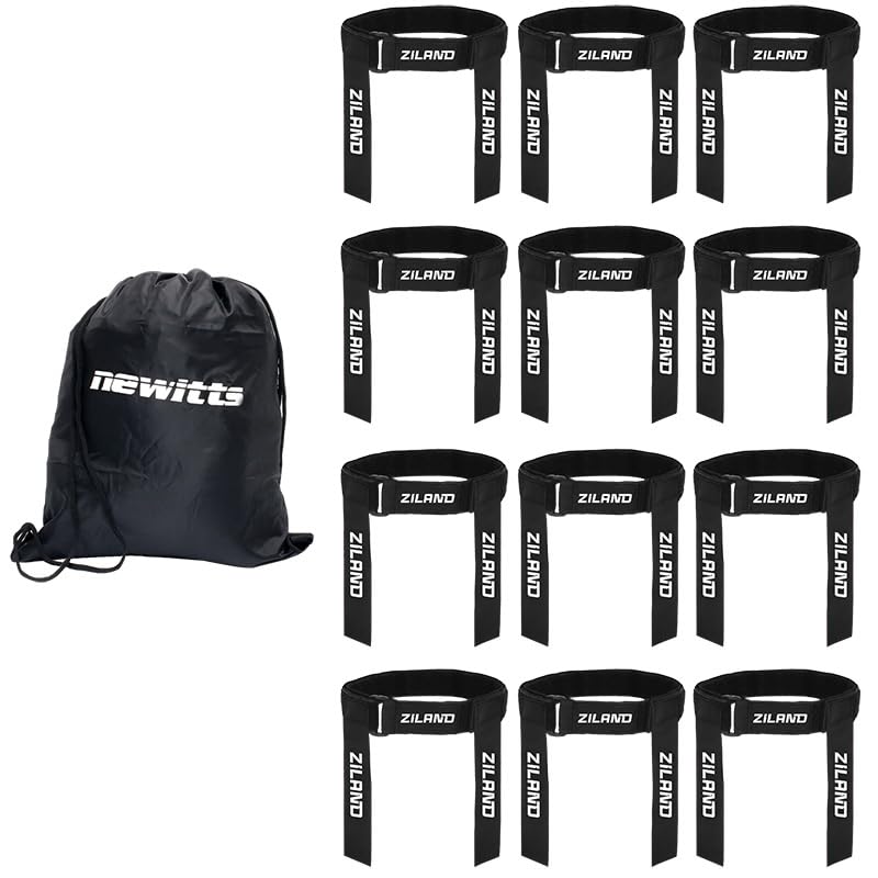 Ziland Adjustable Tag Rugby Belts [12 Pack] • BLACK • SIZE 24-32" • Great for introducing Rugby to Children