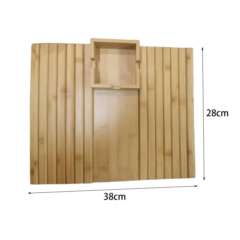 Soporte para tazas de bambú para sofá, bandeja para reposabrazos de sofá para teléfono móvil remoto