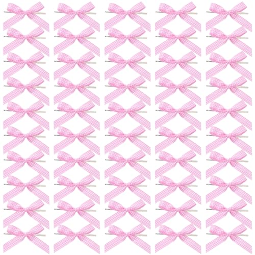 DOKRIN Moños y cintas de navidad, 50 lazos de regalo pequeños para decorar ideales para Navidad bodas y San Valentín (rosa)