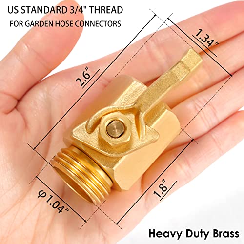 Heavy Duty 3/4" Brass Shut Off Valve for Garden Hose Connector