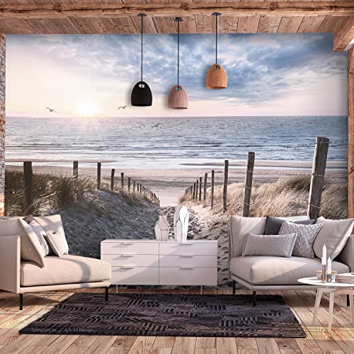 Artgeist Wall Mural Beach Sea 116X83 In - Peel And Stick Self-Adhesive Wallpaper Removable Large Sticker Foil Wall Decor Print Design Mural Nature Landscape Sky Sun C-C-10032-A-A #TOP1
