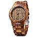 Bewell W086B Mens Wooden Watch Analog Quartz Lightweight Handmade Wood Wrist Watch (Zebra Wood)