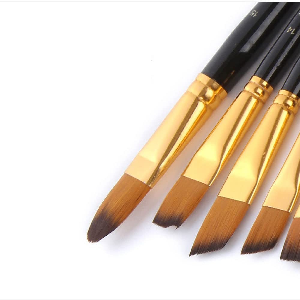 15 Pennello per Pittura con Borsa in Tela Pennello per Pittura acrilica e Acquerello Pennello per lavori artistici Manico Lungo in Legno
