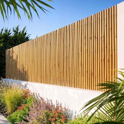 Nortene Cañizo Entero Barnizado Bambooflex 1.5x3 M Bambú Natural Con Alambre Galvanizado Ocultación Y Decoración Para Jardín Y Terraza