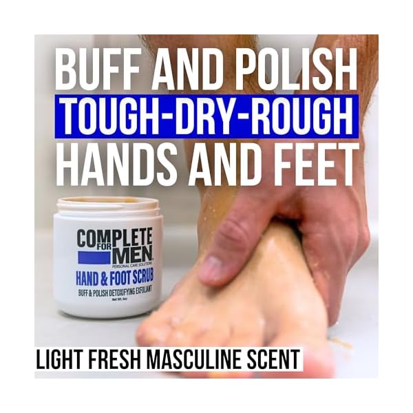 COMPLETE FOR MEN - Hand and Foot Scrub: Exfoliating Feet, Hand Exfoliant, Sugar Scrub for Dry Skin, Moisturizing Rough Skin Remover, Ideal for Hands and Feet Care, Scrub for Men