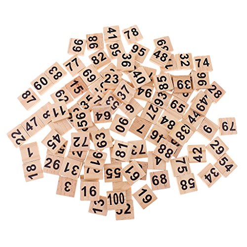 100 piezas bloques de números de madera 1-100 para niños miniatura 3