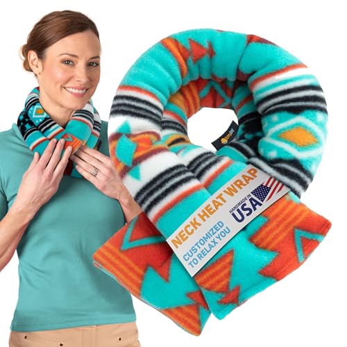 SunnyBay Microwave Heating Pad, Microwavable Moist Heated Neck and Shoulder Wrap, Versatile Weighted Beanbag Cold Pack or Warm Compress for Pain Relief, 26x5 Inches, Canyon
