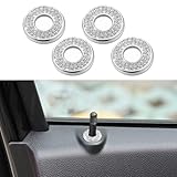 HAOBO 4PCS Bling Car Door Lock Inner Stickers, Bling Car Inner Door Lock Sparkle Stickers, Rhinestones Pull Rod Bolt Decorations Car Interior Accessories for Mercedes Benz C Class C200L GLC260