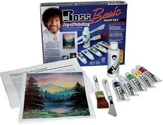 Bob Ross Basic Oil Colour Paint Set for Starters - Includes Landscape Brush, Detail Painting Knife and Instructions