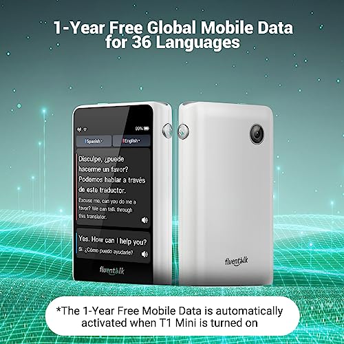 by Timekettle, T1 Mini Translator Device No WiFi Needed, Built in 1-Year Global Mobile Data, Supports 36 Languages and Photo Translation, Instant Language Translator for Travelling White 4 by Timekettle, T1 Mini Translator Device No WiFi Needed, Built in 1-Year Global Mobile Data, Supports 36 Languages and Photo Translation, Instant Language Translator for Travelling White - Image 2