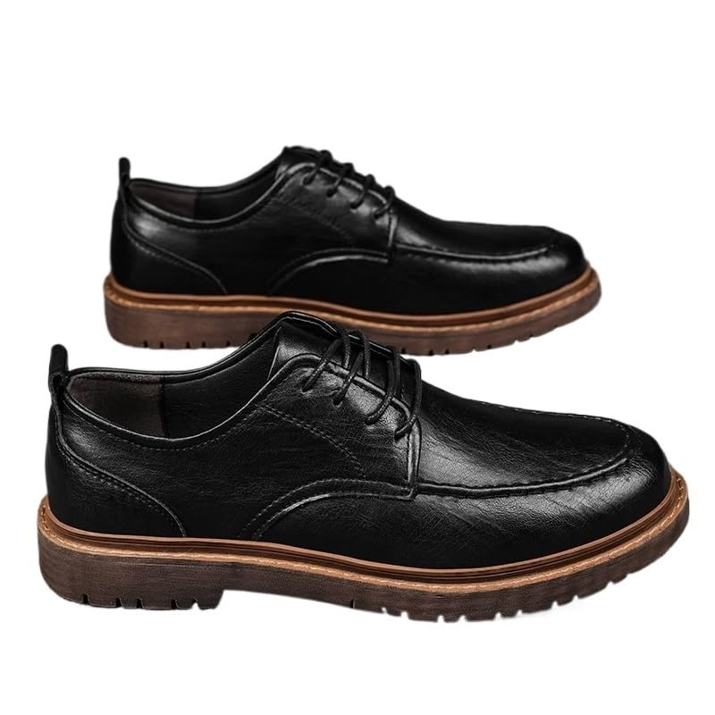 Men's Casual Business Shoes Breathable Lining Lace-ups Shoes Lightweight Non-Slip Rubber Soft Sole Comfortable Dress Polished Craft Shoes for Men(D,9.5)3