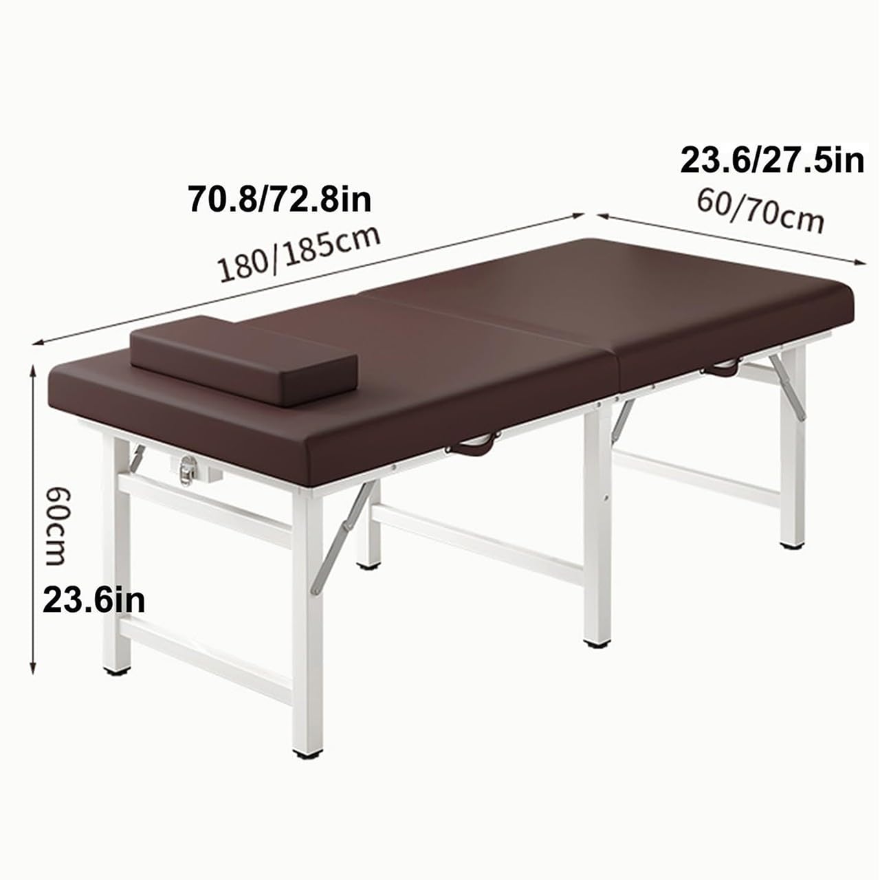 Klappbarer Massagetisch mit Kopfstütze und Gesichtsausschnitt, Kunstlederbezug, Stabiler Stahlrahmen, Belastbar bis 200 kg, Professioneller Faltbarer Massagetisch