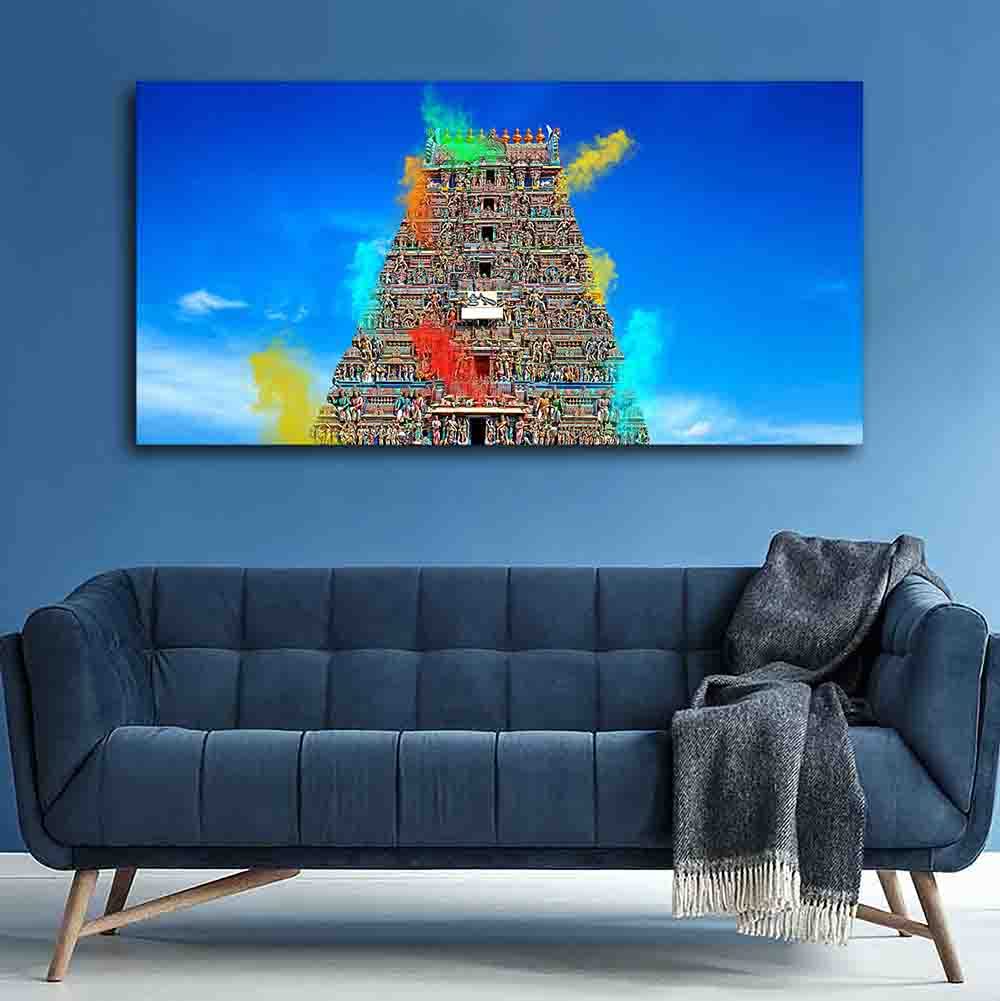 VIBECRAFTS Canvas Paintings for Living Room Drawing Room Ancient Temple Canvas Wall Painting Fitted With Wooden Frame For Home | Office | Living Room | Gift (PTVCH_2463)